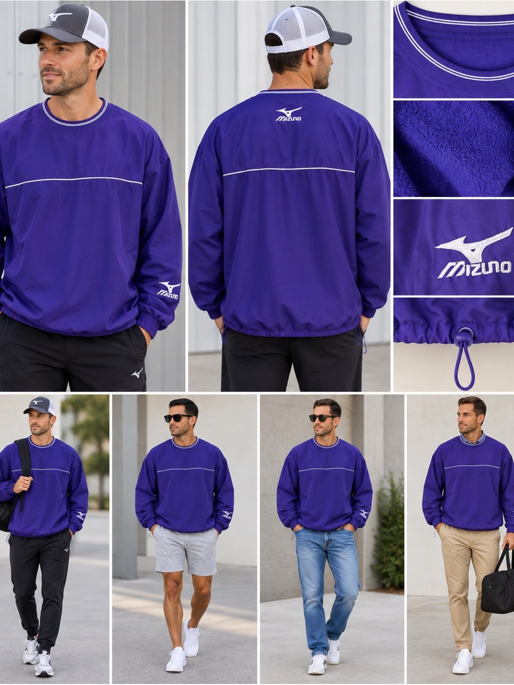 Mizuno Men's Royal Purple Crewneck Pullover